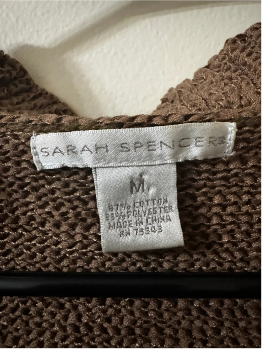 Sarah Spencer Brown Cardigan Sweater Size M